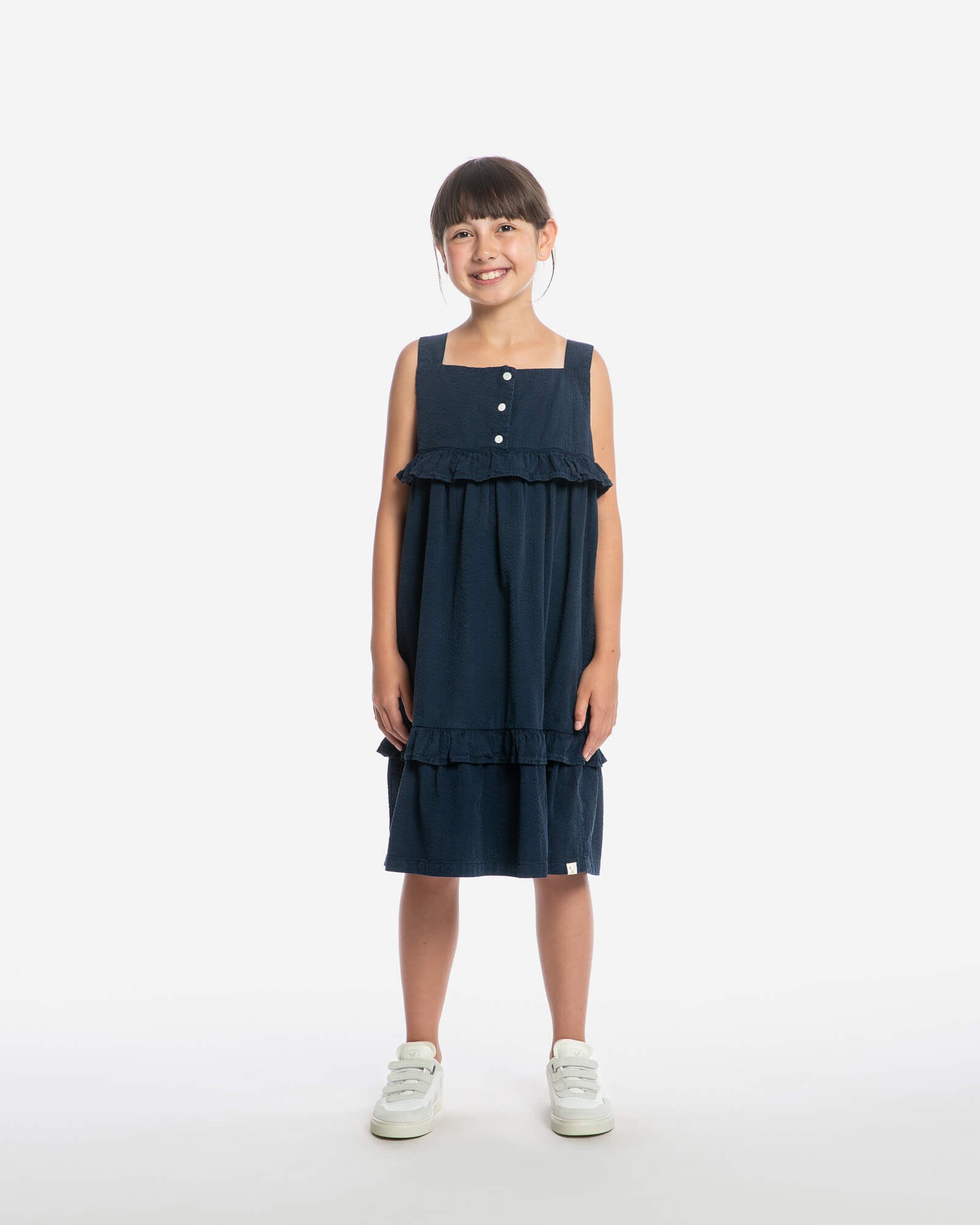 Frill Dress navy