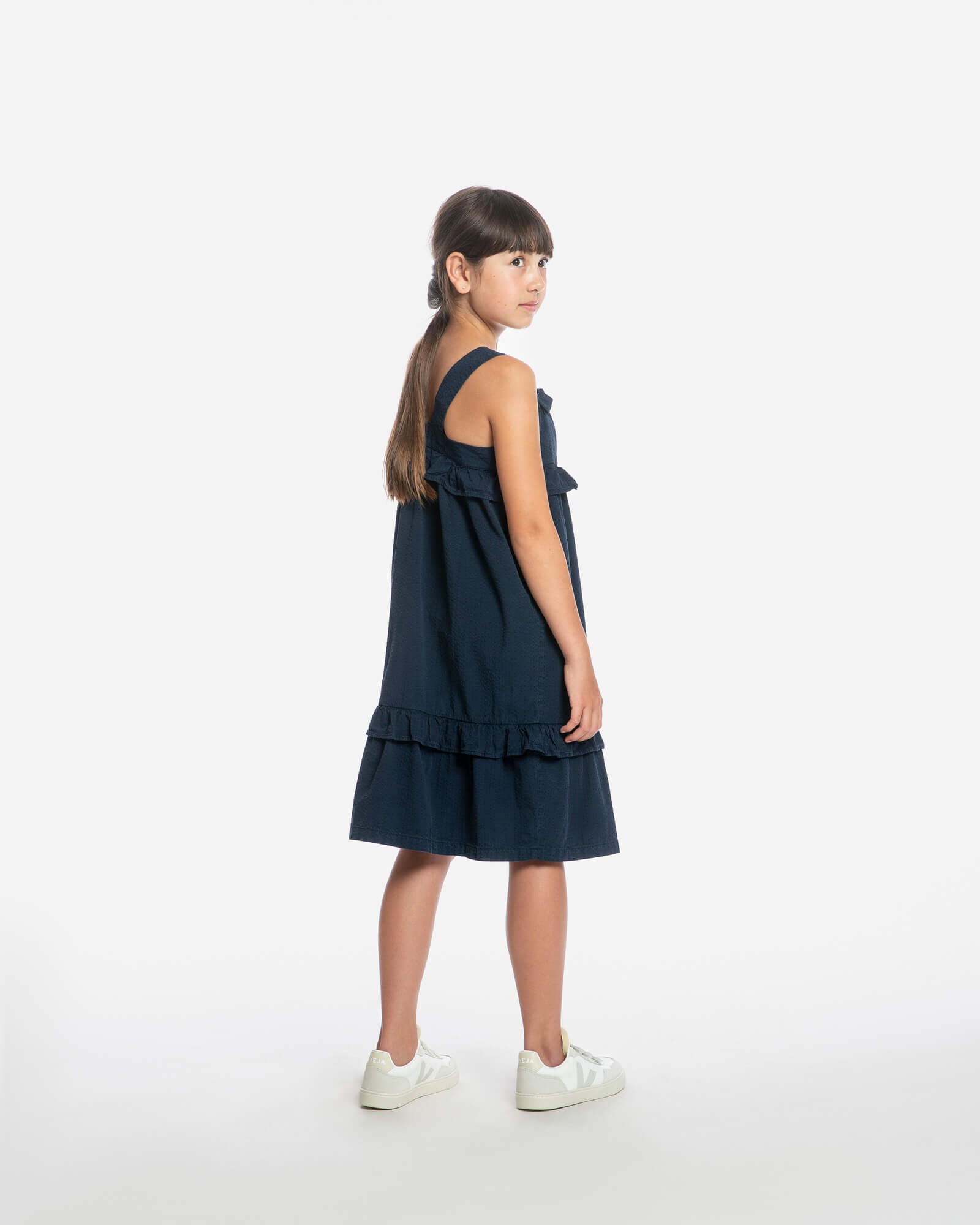 Frill Dress navy