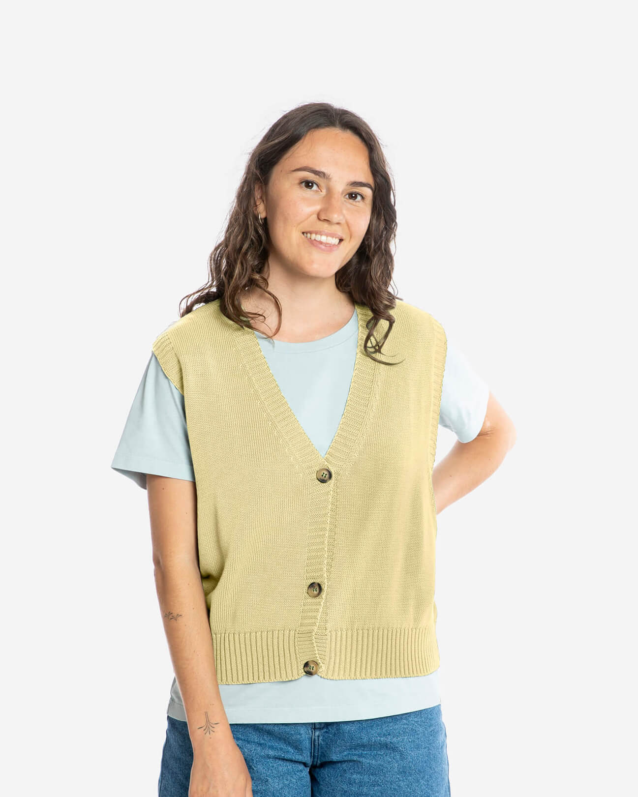 ナエ　boxy knit vest Boxy Knit Vest vanilla