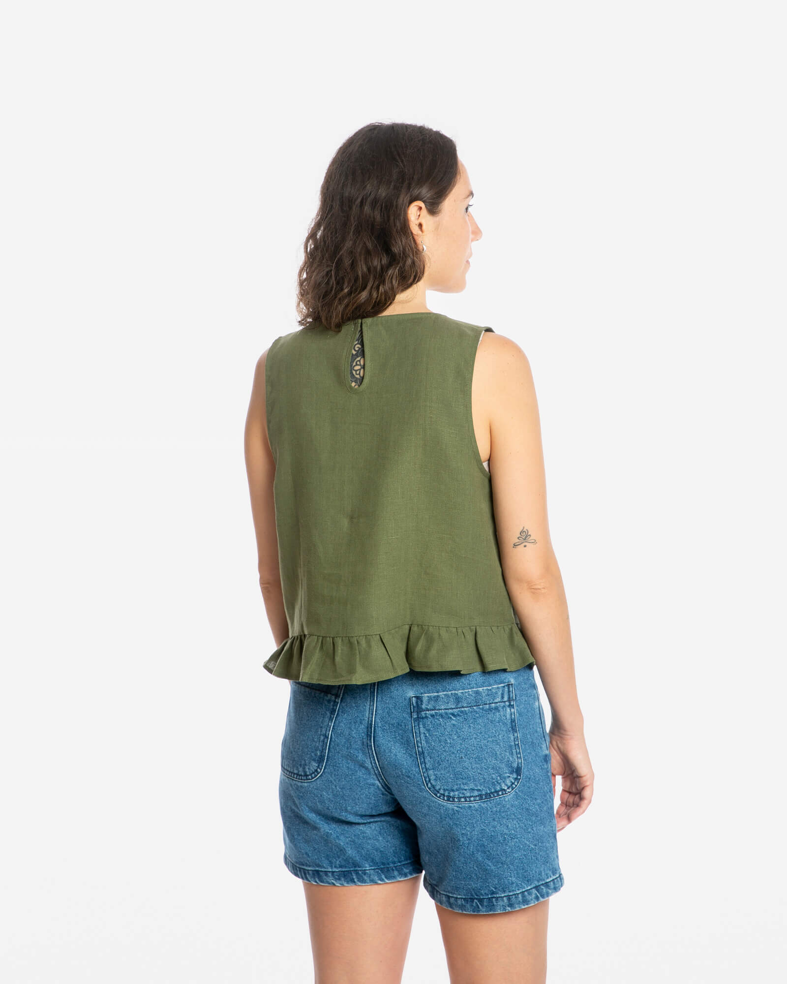 Gathered Top olive