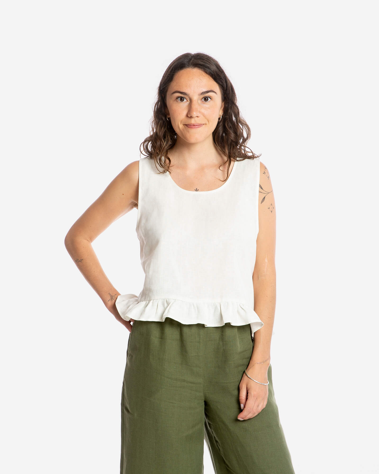 Gathered Top white