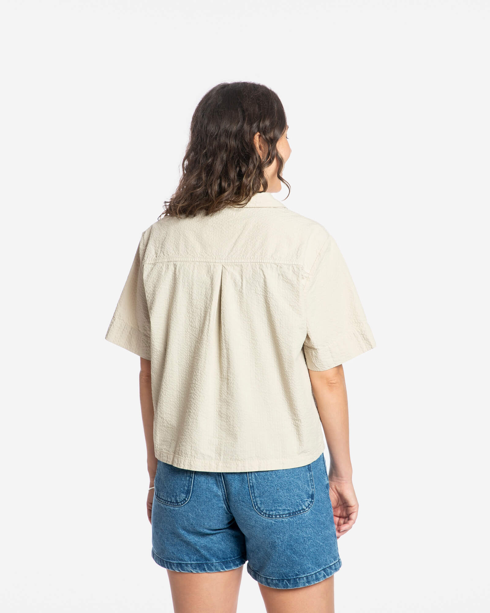 Seersucker Blouse sand