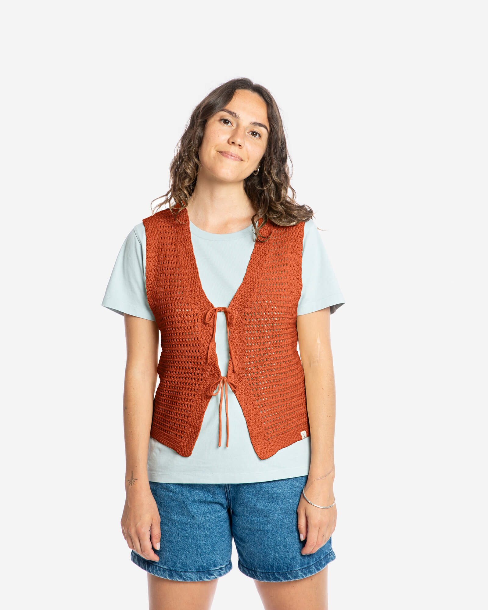 Tie Vest apricot
