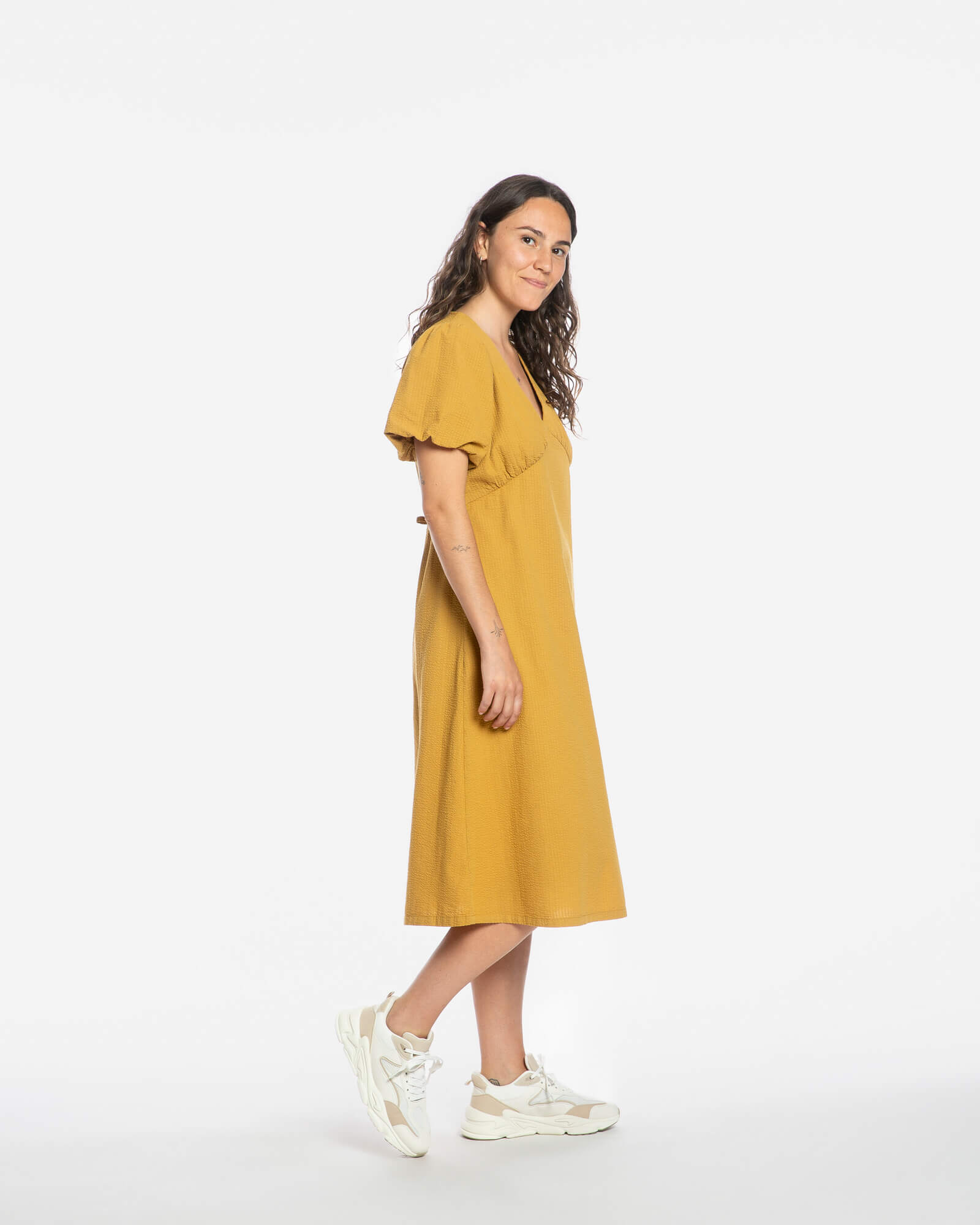 V-Neck Dress honey
