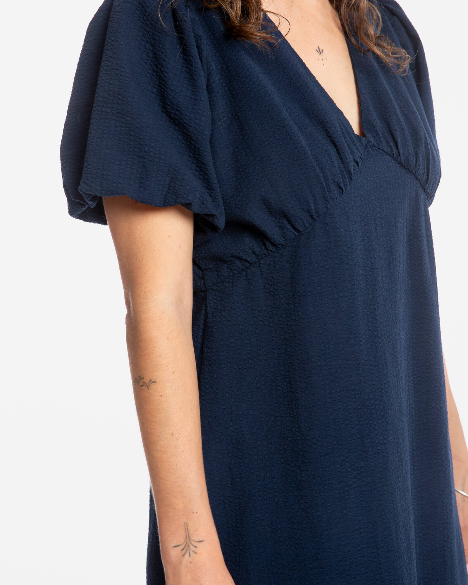 V-Neck Dress navy