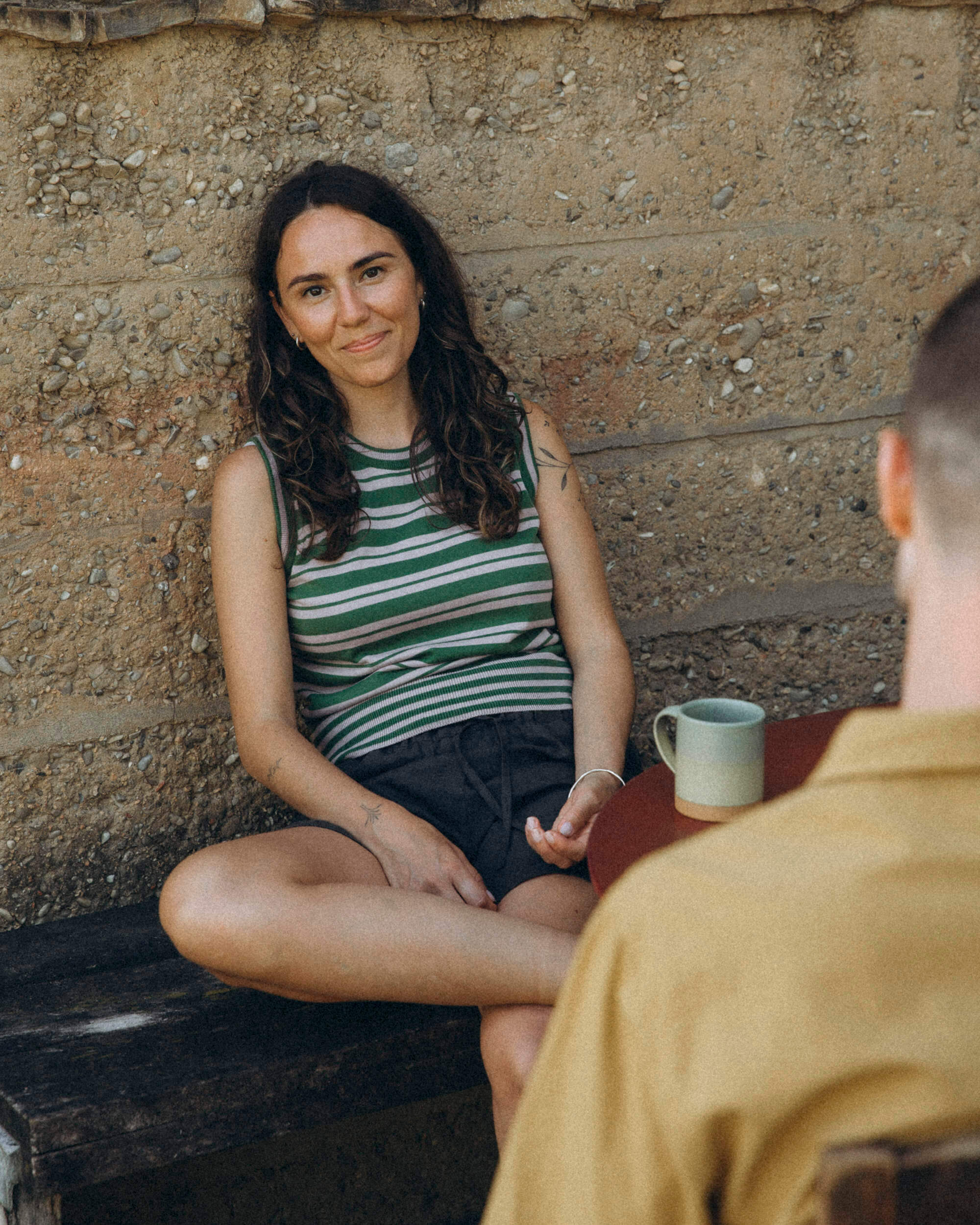 Cotton Knit Top fir/lavender