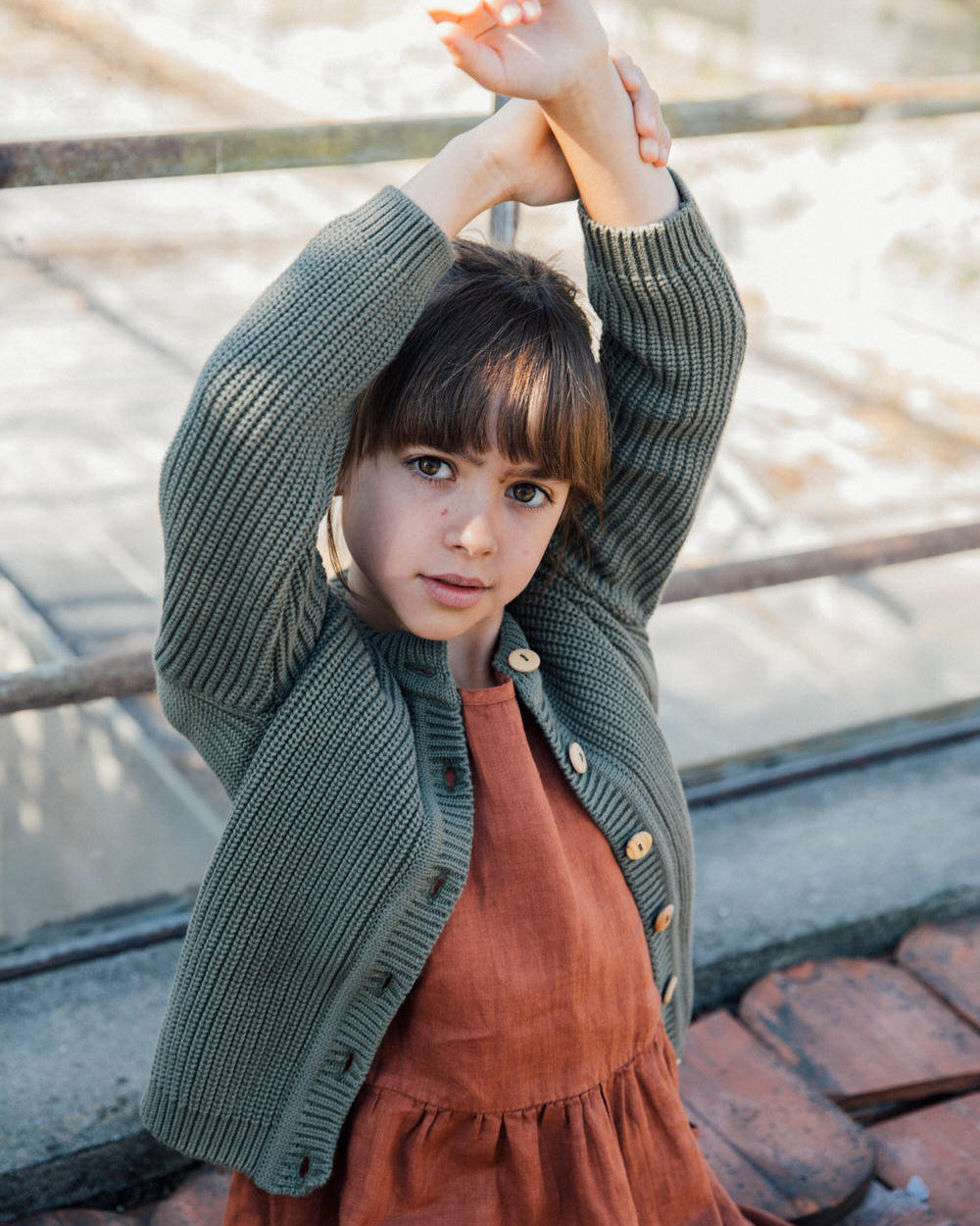 Crewneck Cotton Cardigan juniper