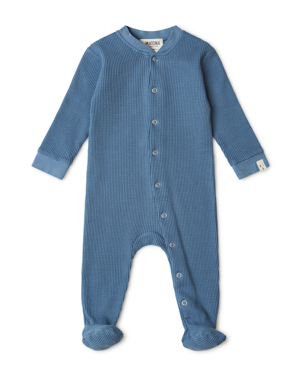 Basic Footed Pajama smoky blue