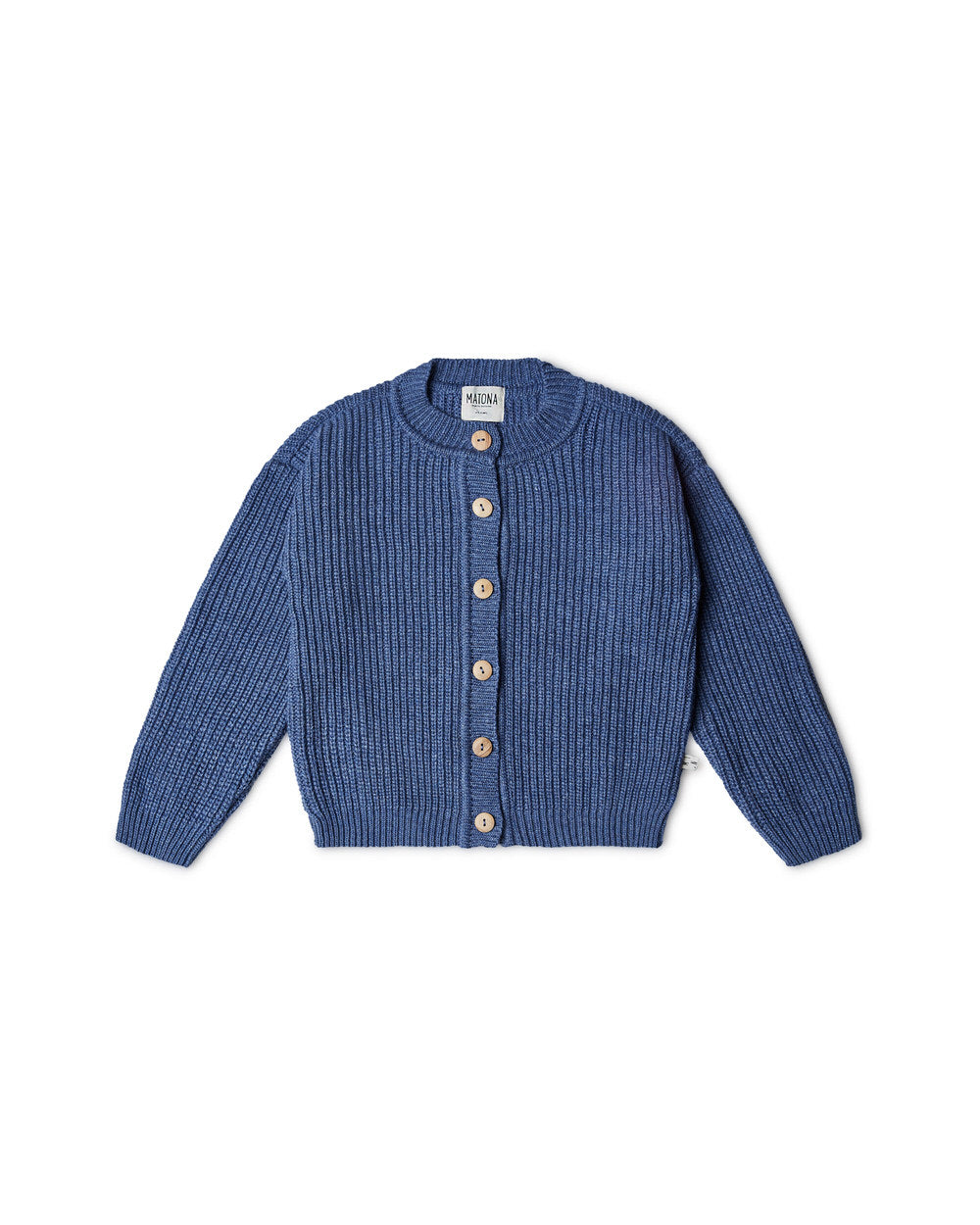 Round Neck Cardigan thunder blue